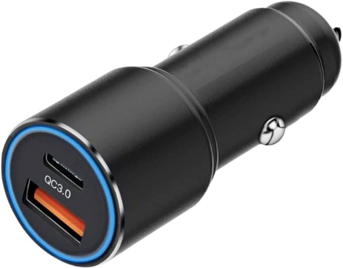 Carregador Veicular Universal 38w Turbo Com 2 Entradas 1 Usb e 1 Usb-C