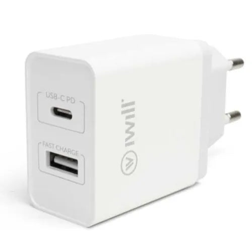 Adaptador de Parede iWill com 1 USB e 1 USB-C PD