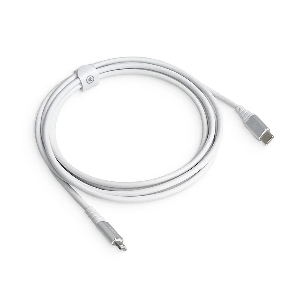 Cabo 2 metros homologado MFi para USB-C Hard Cable em TPE - Branco