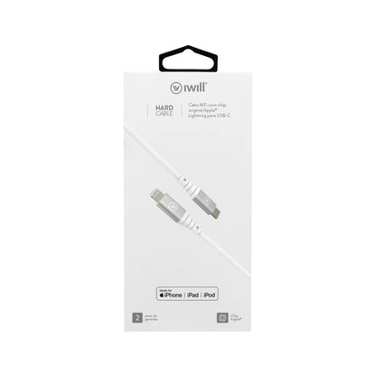Cabo MFi para USB-C Hard Cable em TPE Branco